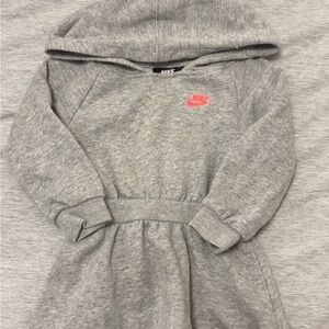 Nike Kids Gray and Pink Hoodie Dress